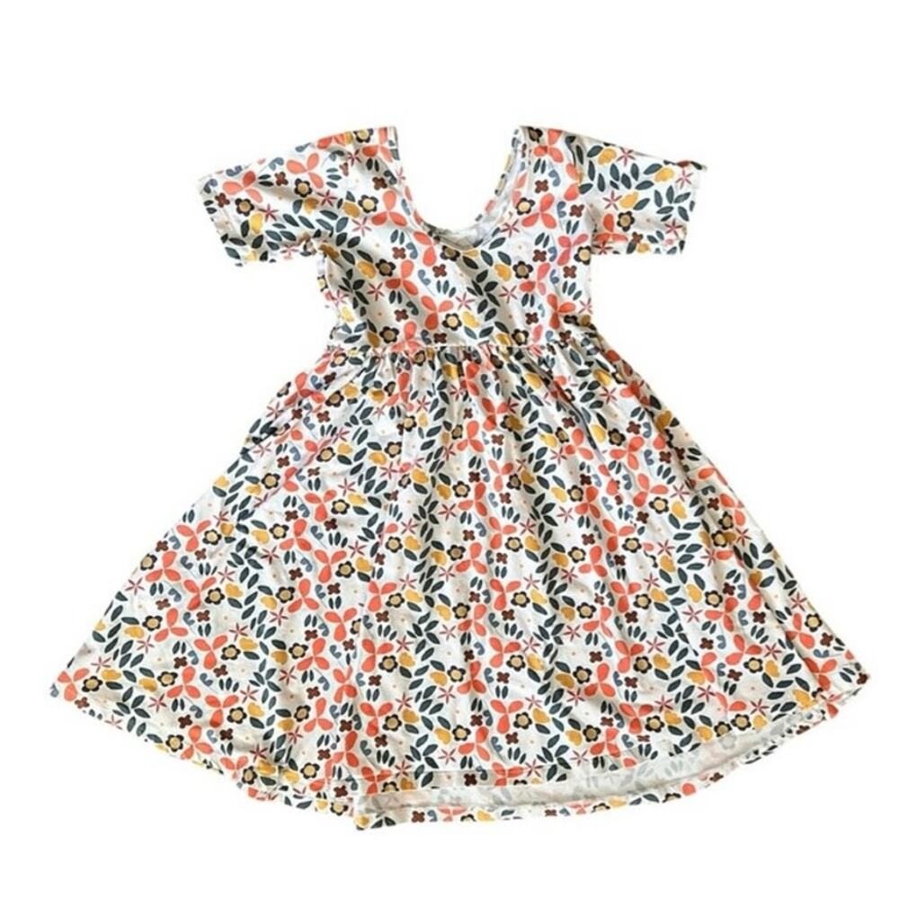 Alice + Ames Short Sleeve Ballet Dress Sz 10 Orange Floral